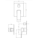 Bateria Prysznicowo-Wannowa Podtynkowa Parma Czarny PM7435BL Omnires Bateria Prysznicowo-Wannowa Podtynkowa Parma Czarny PM7435BL Omnires