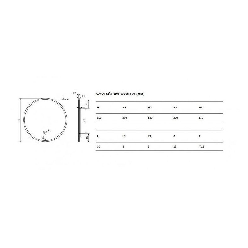 Lustro Lumiro LED Okrągle DOEX.LU080.AC Excellent Lustro Lumiro LED Okrągle DOEX.LU080.AC Excellent