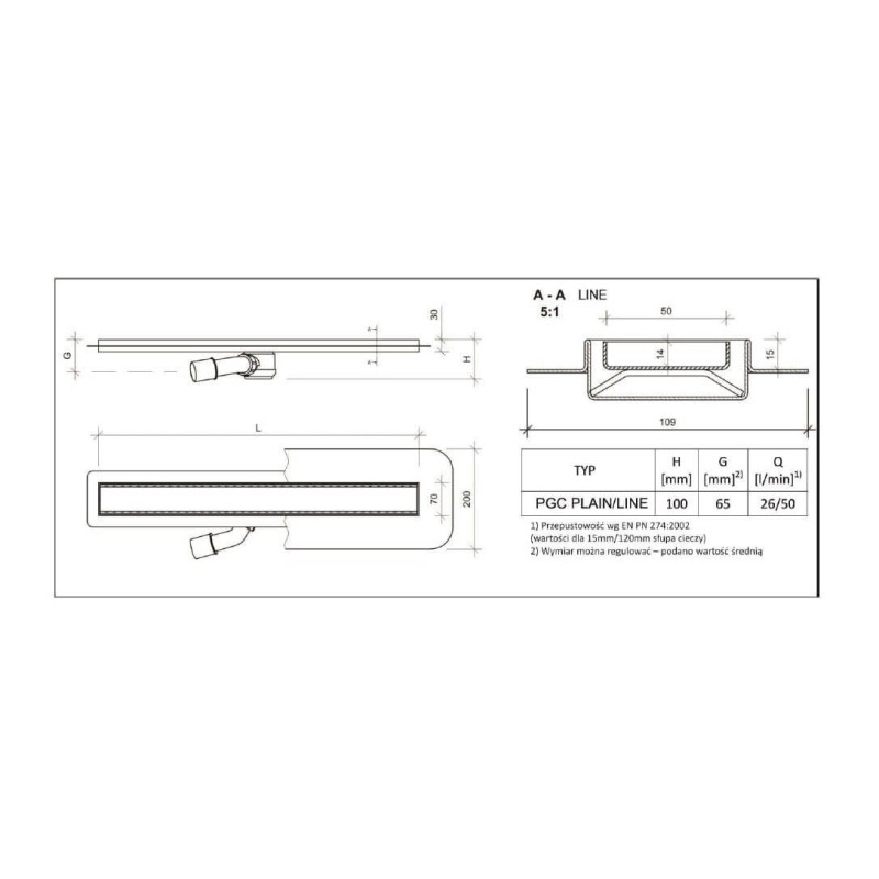 Odpływ Liniowy Norm Drain Line 80 cm Z Syfonem H+M Snake 522.0119.03.080/LI800MINR Emporia Odpływ Liniowy Norm Drain Line 80 cm Z Syfonem H+M Snake 522.0119.03.080/LI800MINR Emporia