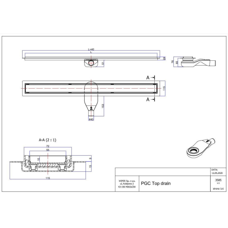 Odpływ Liniowy Top Drain 90 cm Z Syfonem H+M Snake Czarny Mat 112.3546.19.090/522.0121.19.090 Emporia Odpływ Liniowy Top Drain 90 cm Z Syfonem H+M Snake Czarny Mat 112.3546.19.090/522.0121.19.090 Emporia