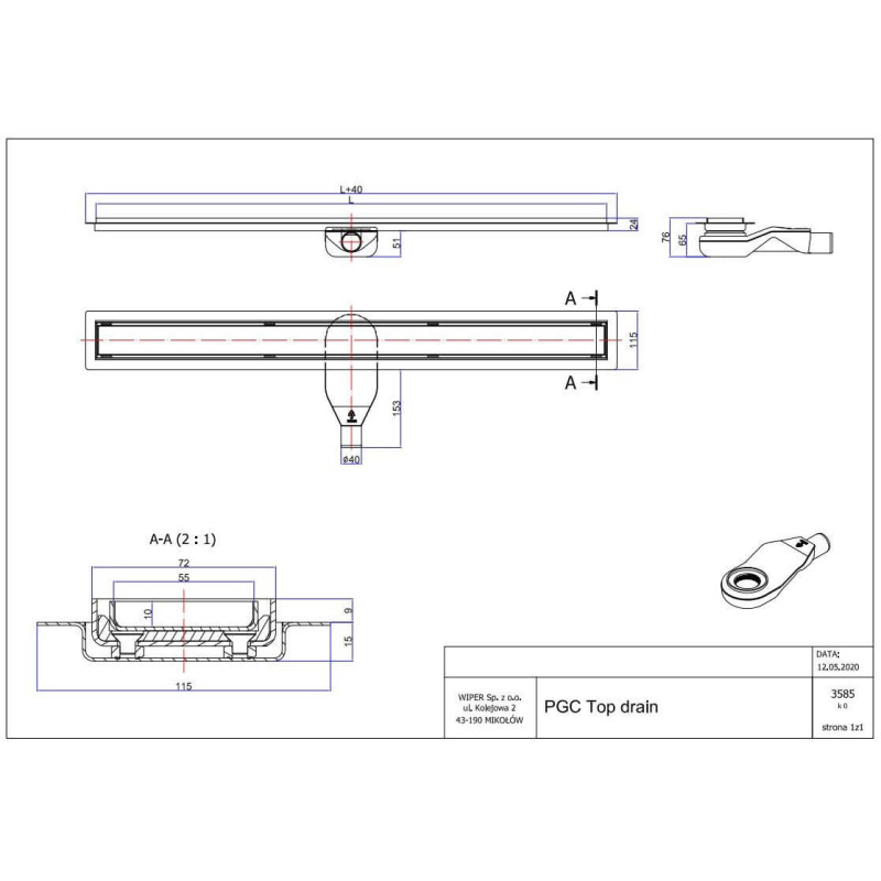 Odpływ Liniowy Top Drain 70 cm Z Syfonem H+M Snake Poler 112.3546.01.070/522.0121.01.070 Emporia Odpływ Liniowy Top Drain 70 cm Z Syfonem H+M Snake Poler 112.3546.01.070/522.0121.01.070 Emporia