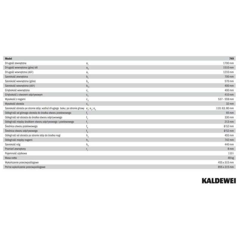 Wanna Do Zabudowy Cayono 170x70 cm 274900010001 Kaldewei Wanna Do Zabudowy Cayono 170x70 cm 274900010001 Kaldewei