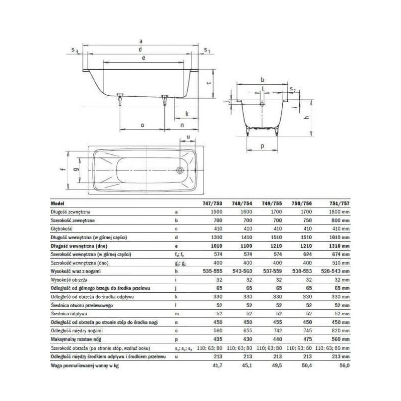Wanna Do Zabudowy Cayono 180x80 cm 275100010001 Kaldewei Wanna Do Zabudowy Cayono 180x80 cm 275100010001 Kaldewei