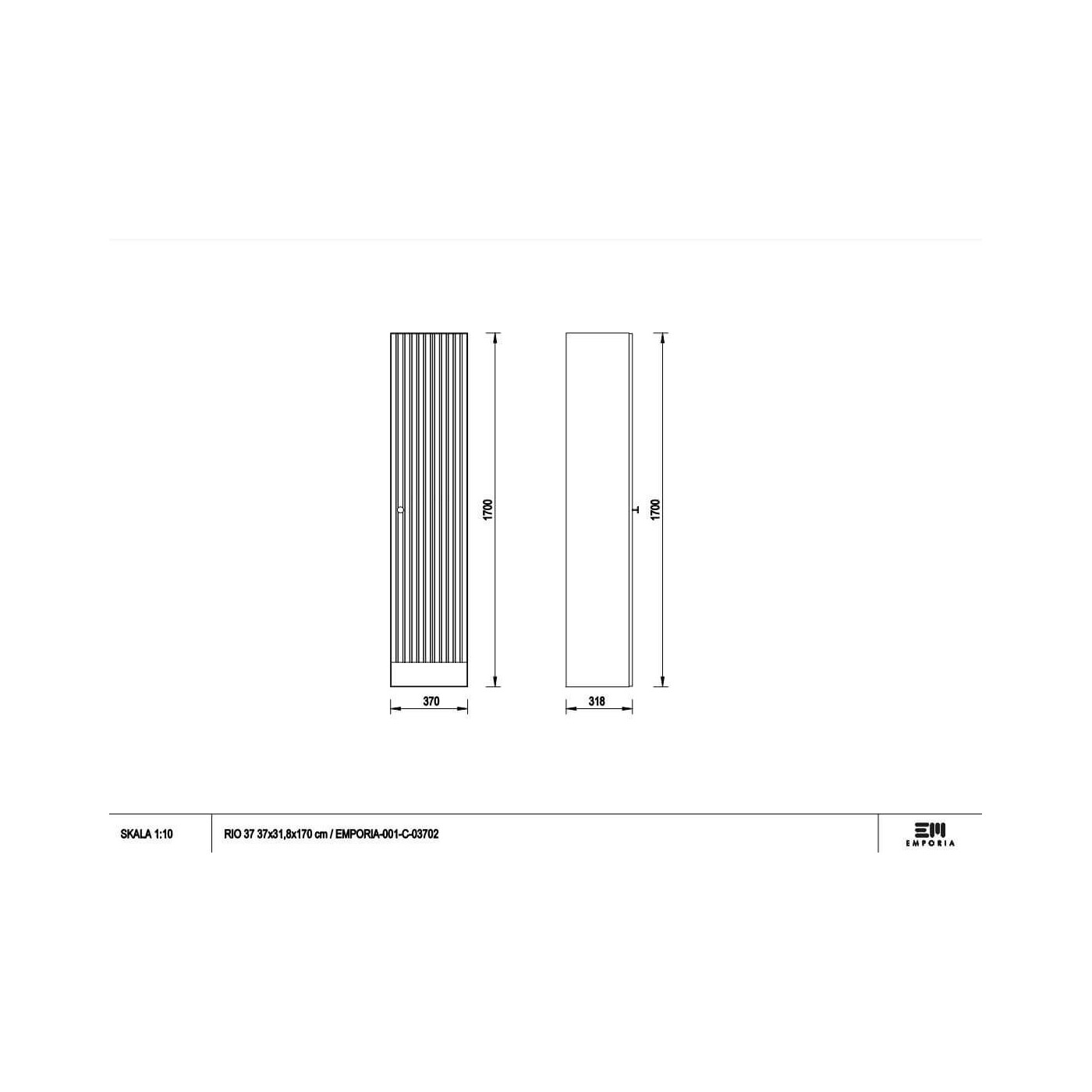 Słupek Wiszący 1D0S Rio C37 Bez Uchwytów Biały Mat 001-C-03702 Emporia Słupek Wiszący 1D0S Rio C37 Bez Uchwytów Biały Mat 001-C-03702 Emporia