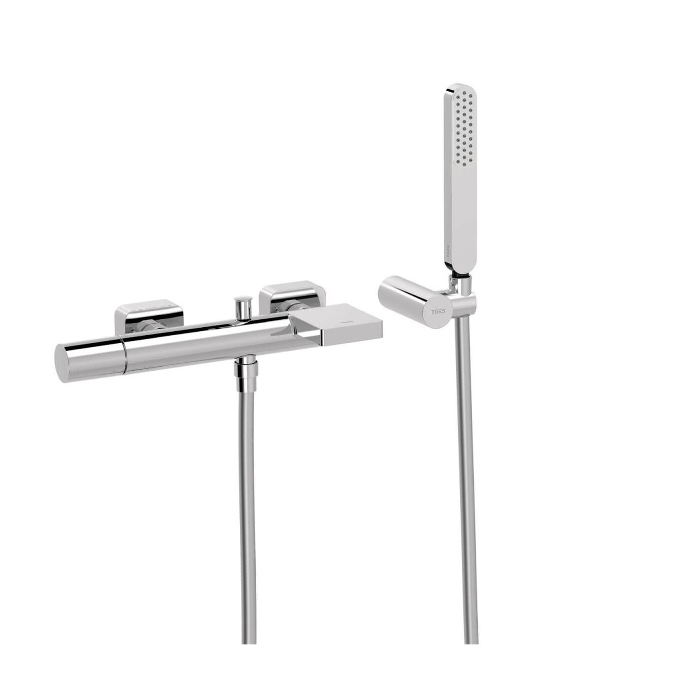 Bateria Wannowo-Prysznicowa Ścienna Loft Chrom 20017001 Tres Bateria Wannowo-Prysznicowa Ścienna Loft Chrom 20017001 Tres