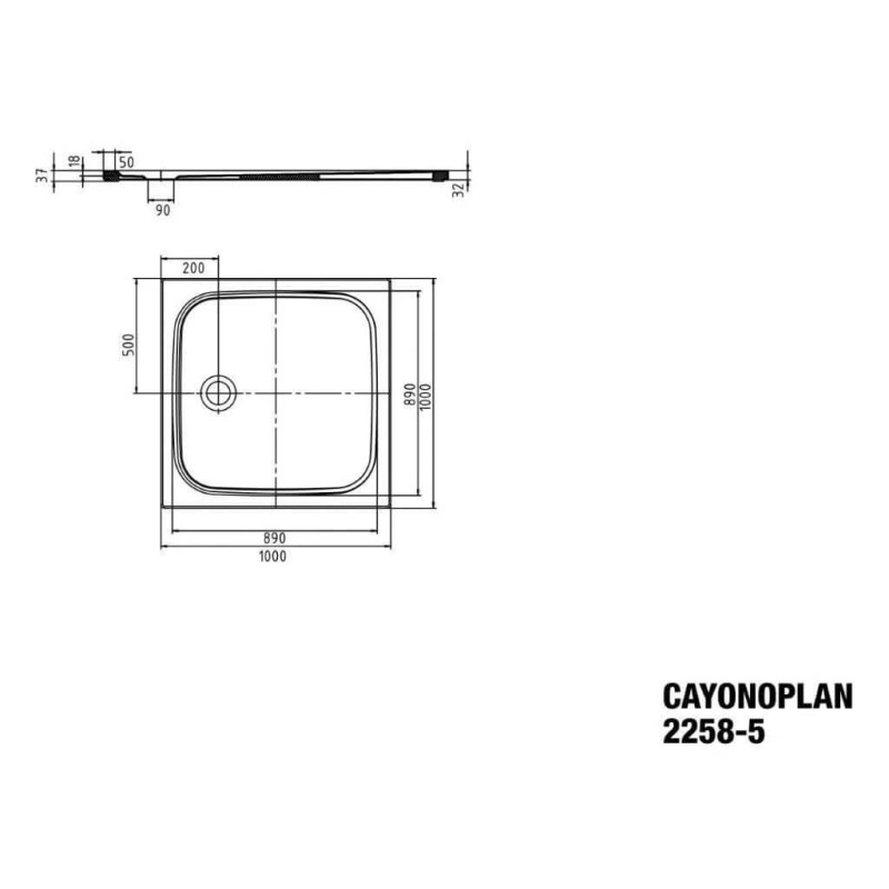 Brodzik Kwadratowy Cayonoplan 100x100 Obniżony Nośnik 361847980001 Kaldewei Brodzik Kwadratowy Cayonoplan 100x100 Obniżony Nośnik 361847980001 Kaldewei