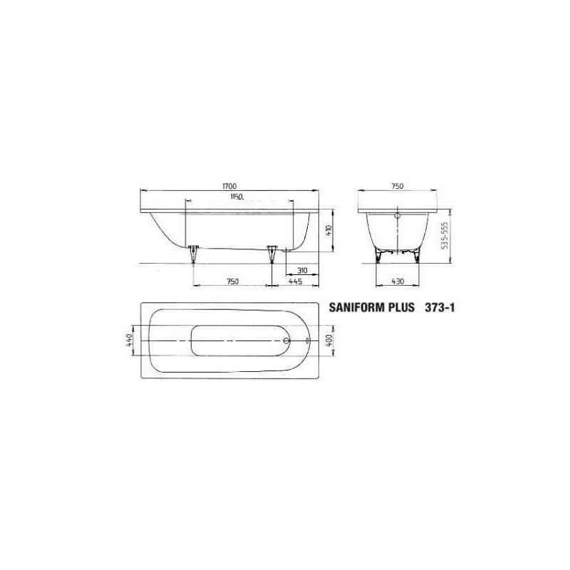 Wanna Do Zabudowy Saniform Plus 373-1 170x75 cm 112600010001 Kaldewei Wanna Do Zabudowy Saniform Plus 373-1 170x75 cm 112600010001 Kaldewei