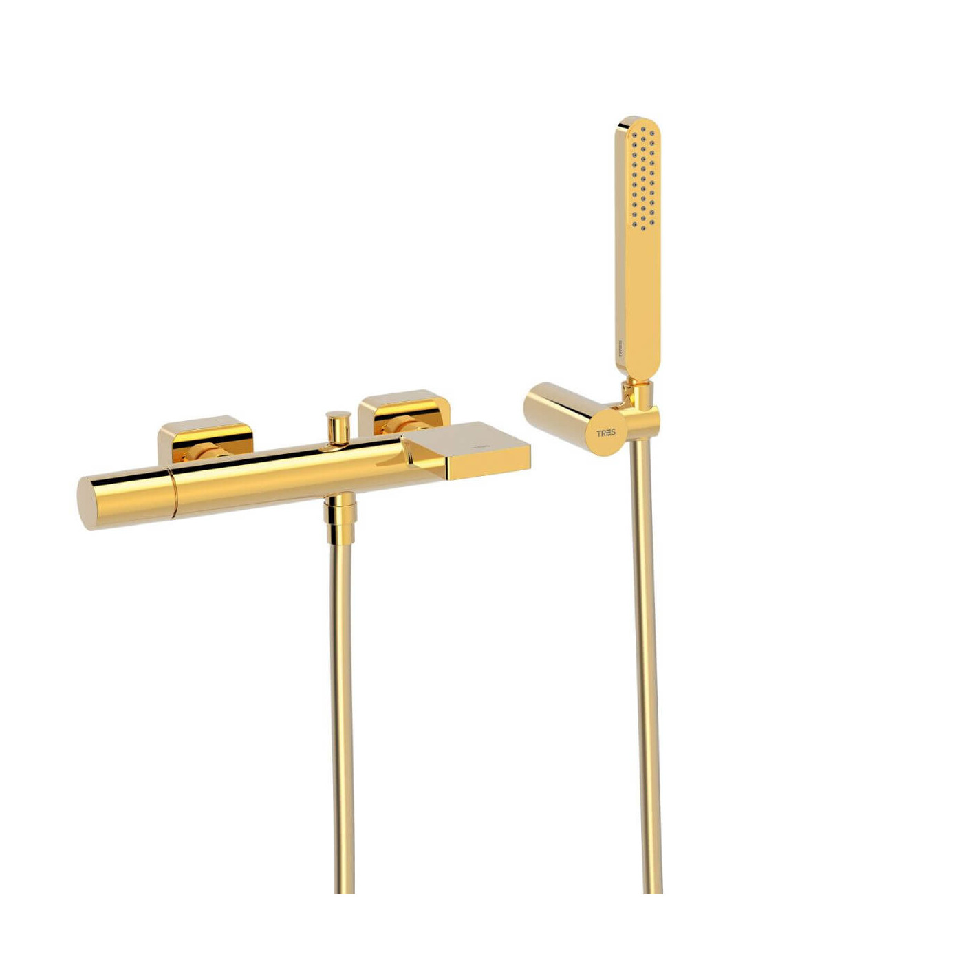 Bateria Wannowo-Prysznicowa Ścienna Loft 24-K Złoto 20017001OR Tres Bateria Wannowo-Prysznicowa Ścienna Loft 24-K Złoto 20017001OR Tres