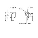Bateria Prysznicowa Podtynkowa Loft Chrom 20017701 Tres Bateria Prysznicowa Podtynkowa Loft Chrom 20017701 Tres
