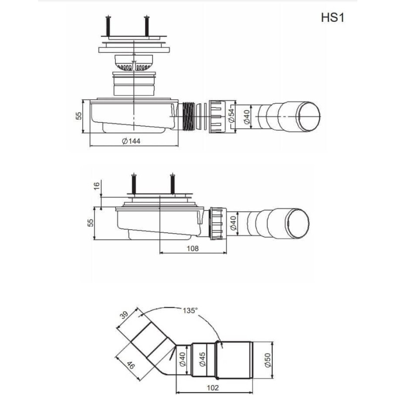 Syfon Brodzikowy HS1 Radaway Syfon Brodzikowy HS1 Radaway