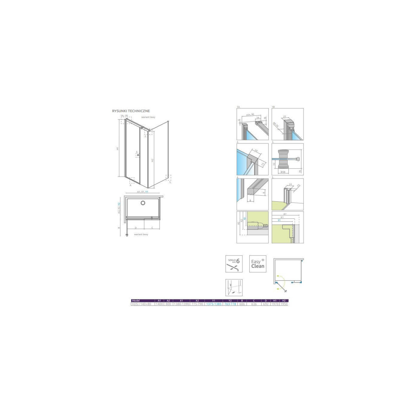 Kabina Prysznicowa Eos KDS I 1400x800 Lewa 137556-01-01L Radaway Kabina Prysznicowa Eos KDS I 1400x800 Lewa 137556-01-01L Radaway