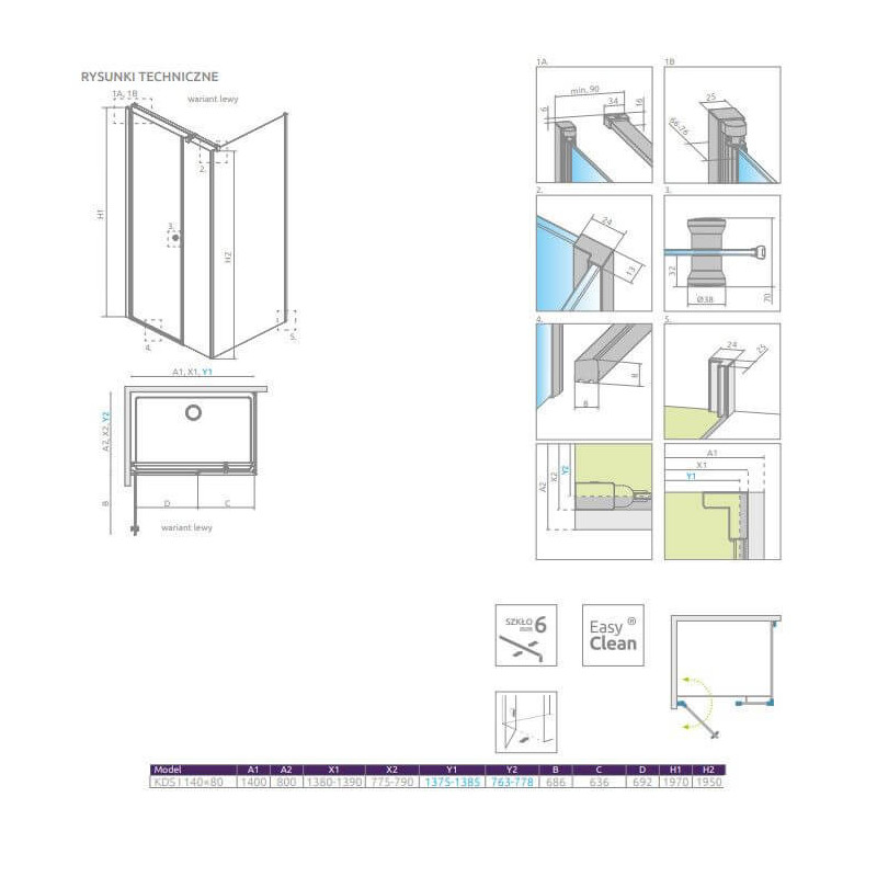 Kabina Prysznicowa Eos KDS I 1400x800 Lewa 137556-01-01L Radaway Kabina Prysznicowa Eos KDS I 1400x800 Lewa 137556-01-01L Radaway