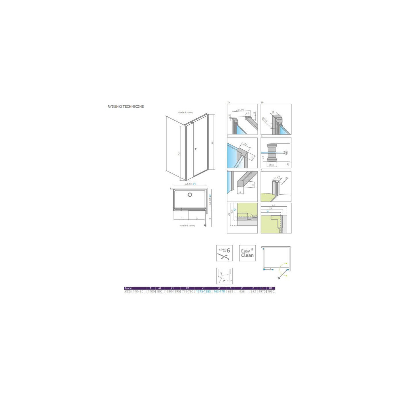 Kabina Prysznicowa Eos KDS I 1400x800 Prawa 137556-01-01R Radaway Kabina Prysznicowa Eos KDS I 1400x800 Prawa 137556-01-01R Radaway