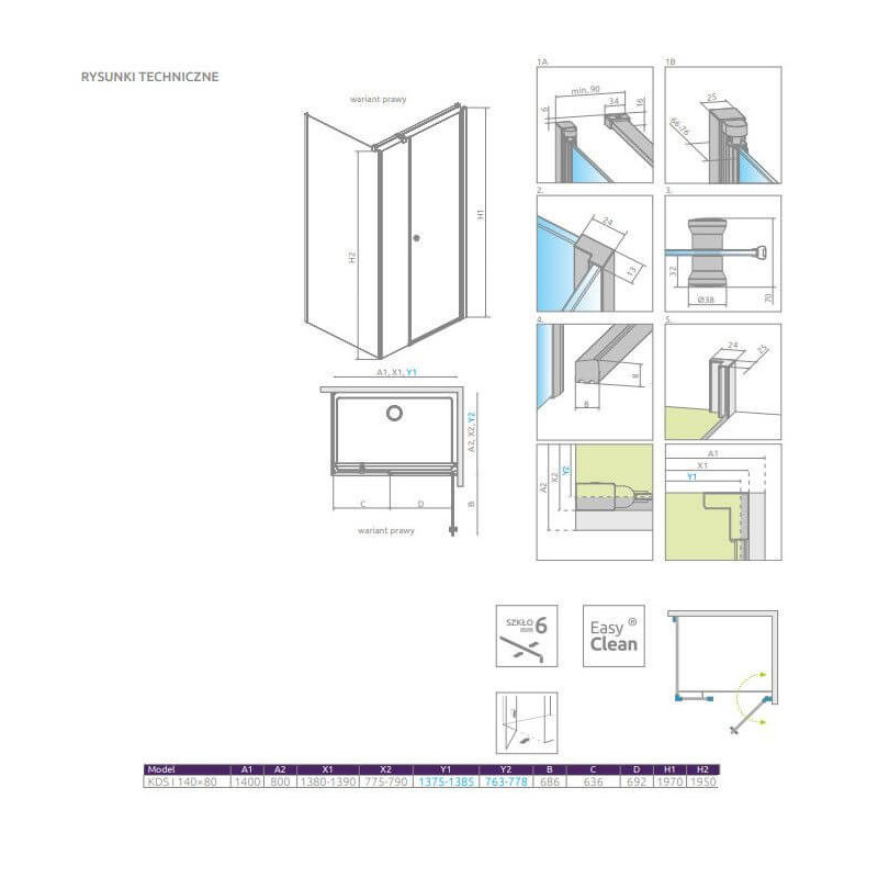 Kabina Prysznicowa Eos KDS I 1400x800 Prawa 137556-01-01R Radaway Kabina Prysznicowa Eos KDS I 1400x800 Prawa 137556-01-01R Radaway