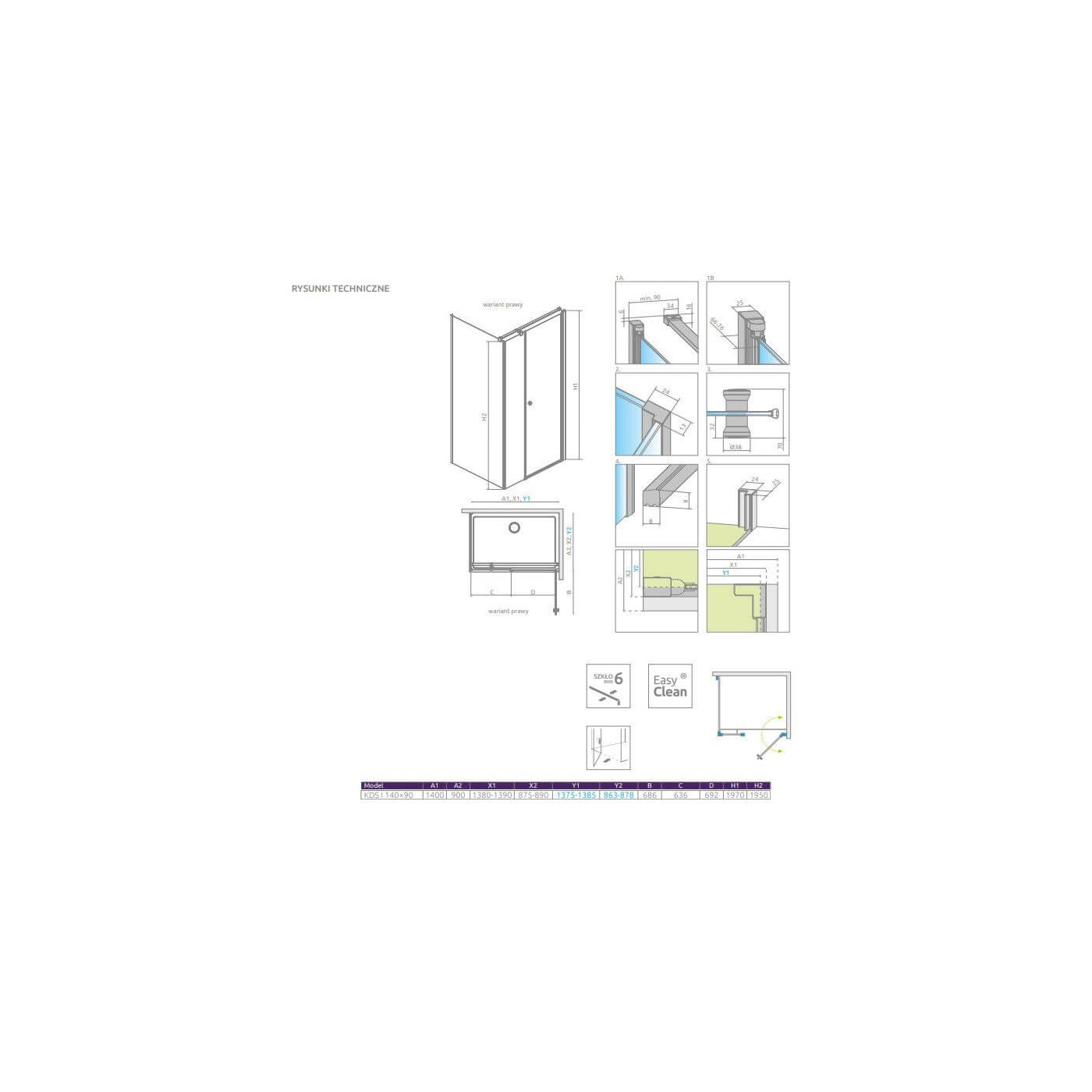 Kabina Prysznicowa Eos KDS I 1400x900 Prawa 137557-01-01R Radaway Kabina Prysznicowa Eos KDS I 1400x900 Prawa 137557-01-01R Radaway