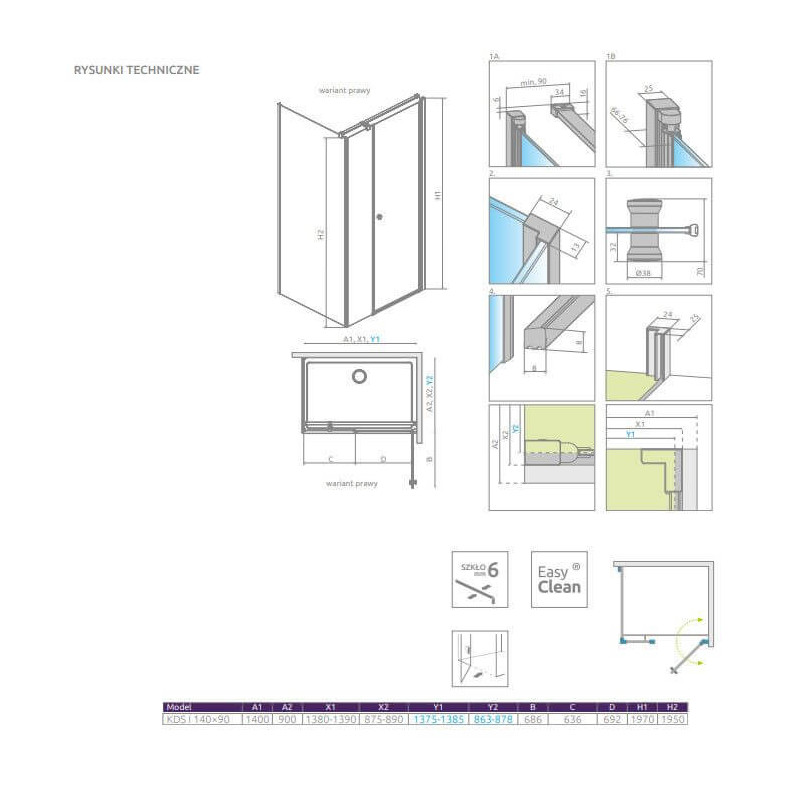 Kabina Prysznicowa Eos KDS I 1400x900 Prawa 137557-01-01R Radaway Kabina Prysznicowa Eos KDS I 1400x900 Prawa 137557-01-01R Radaway