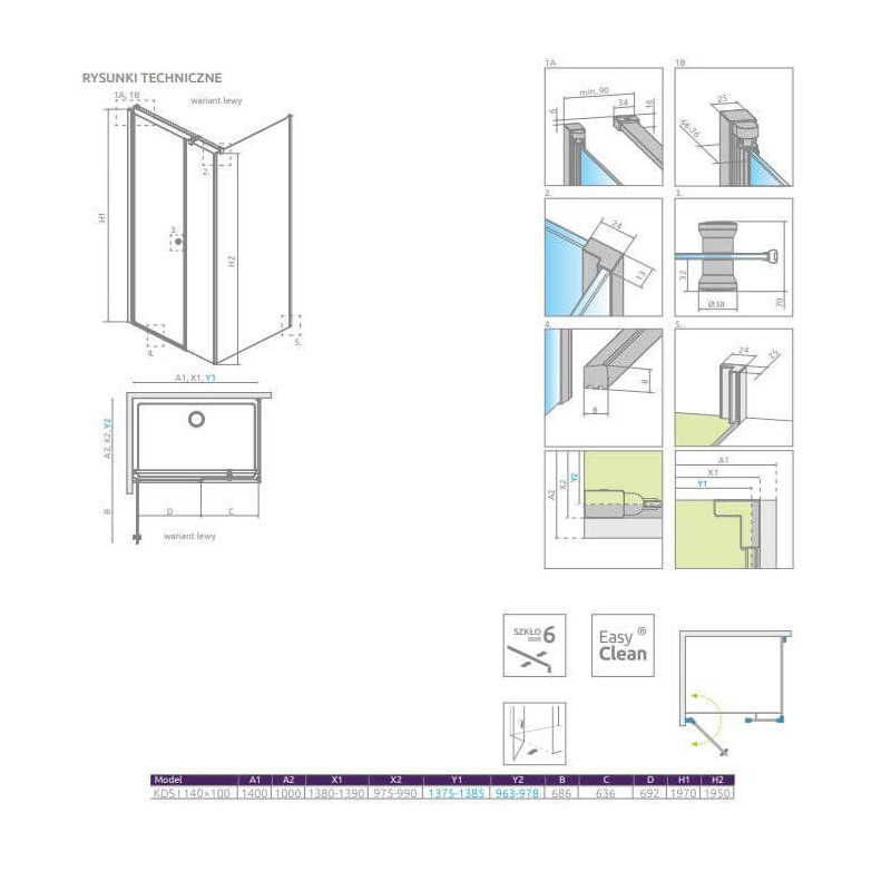 Kabina Prysznicowa Eos KDS I 1400x1000 Lewa 137558-01-01L Radaway Kabina Prysznicowa Eos KDS I 1400x1000 Lewa 137558-01-01L Radaway