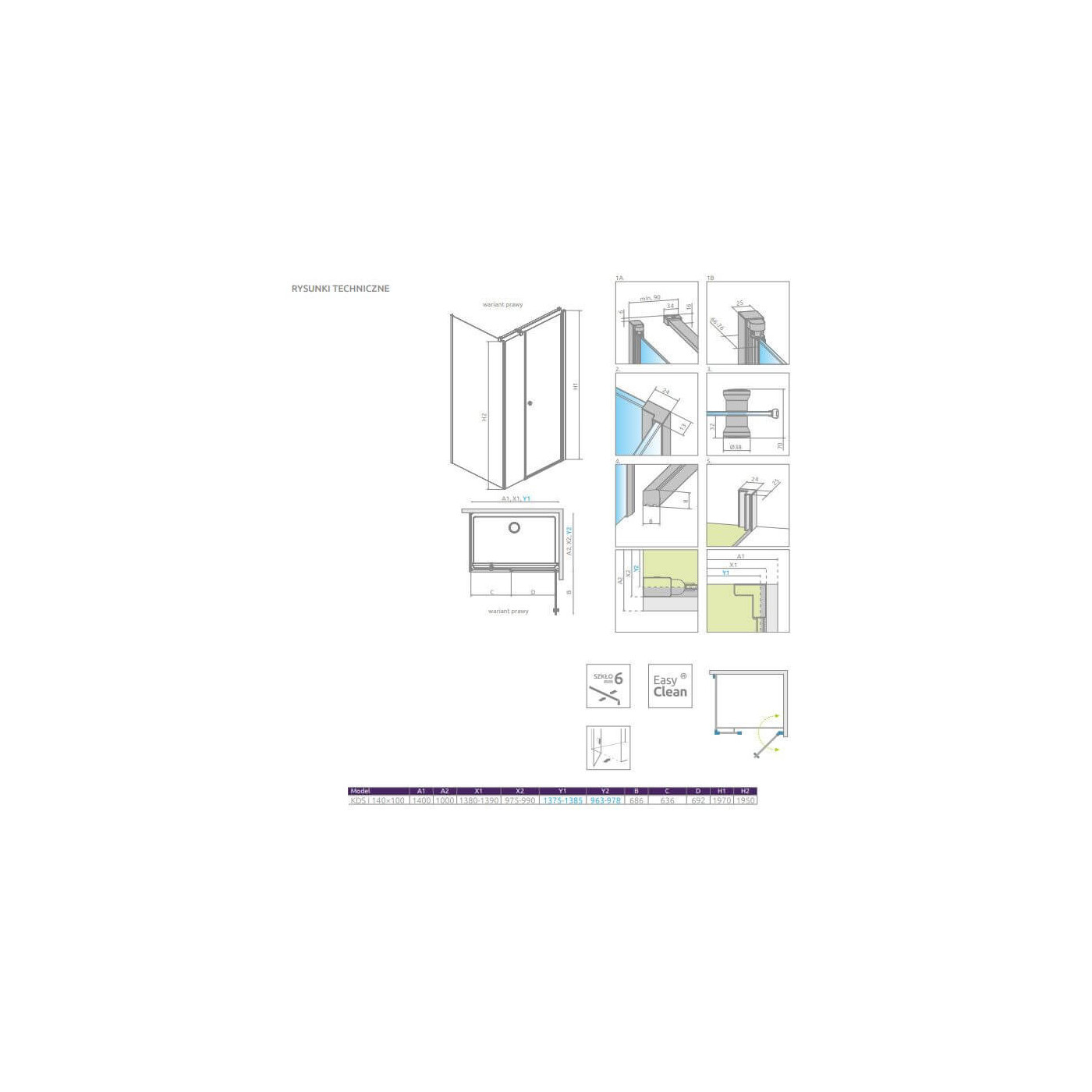 Kabina Prysznicowa Eos KDS I 1400x1000 Prawa 137558-01-01R Radaway Kabina Prysznicowa Eos KDS I 1400x1000 Prawa 137558-01-01R Radaway