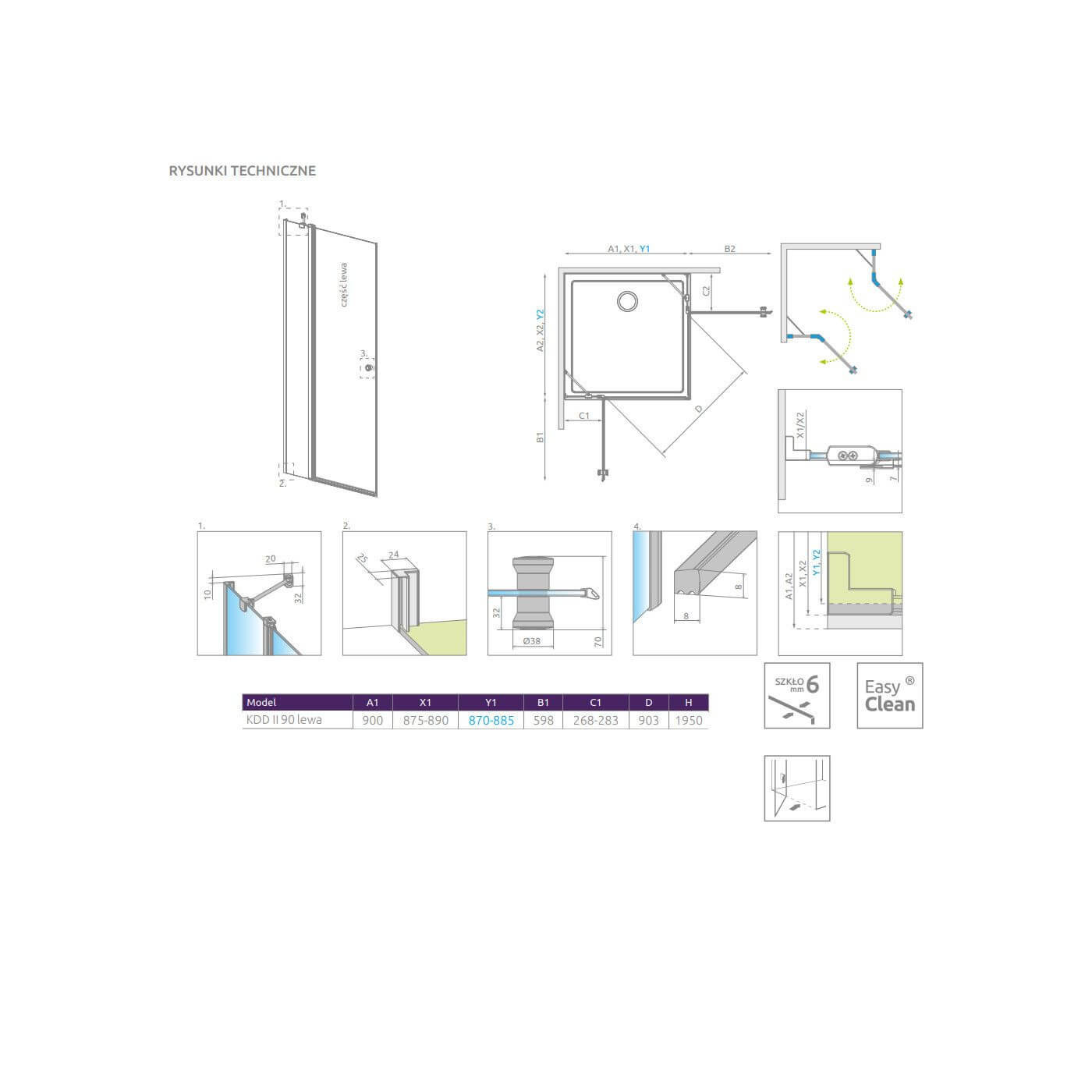 Kabina Prysznicowa Eos KDD II Lewa 13799461-01L Radaway Kabina Prysznicowa Eos KDD II Lewa 13799461-01L Radaway