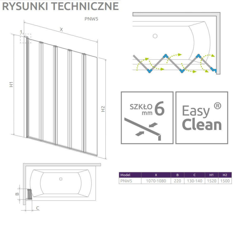 Parawan PNW5 107 Eos 1205501-101 Radaway Parawan PNW5 107 Eos 1205501-101 Radaway