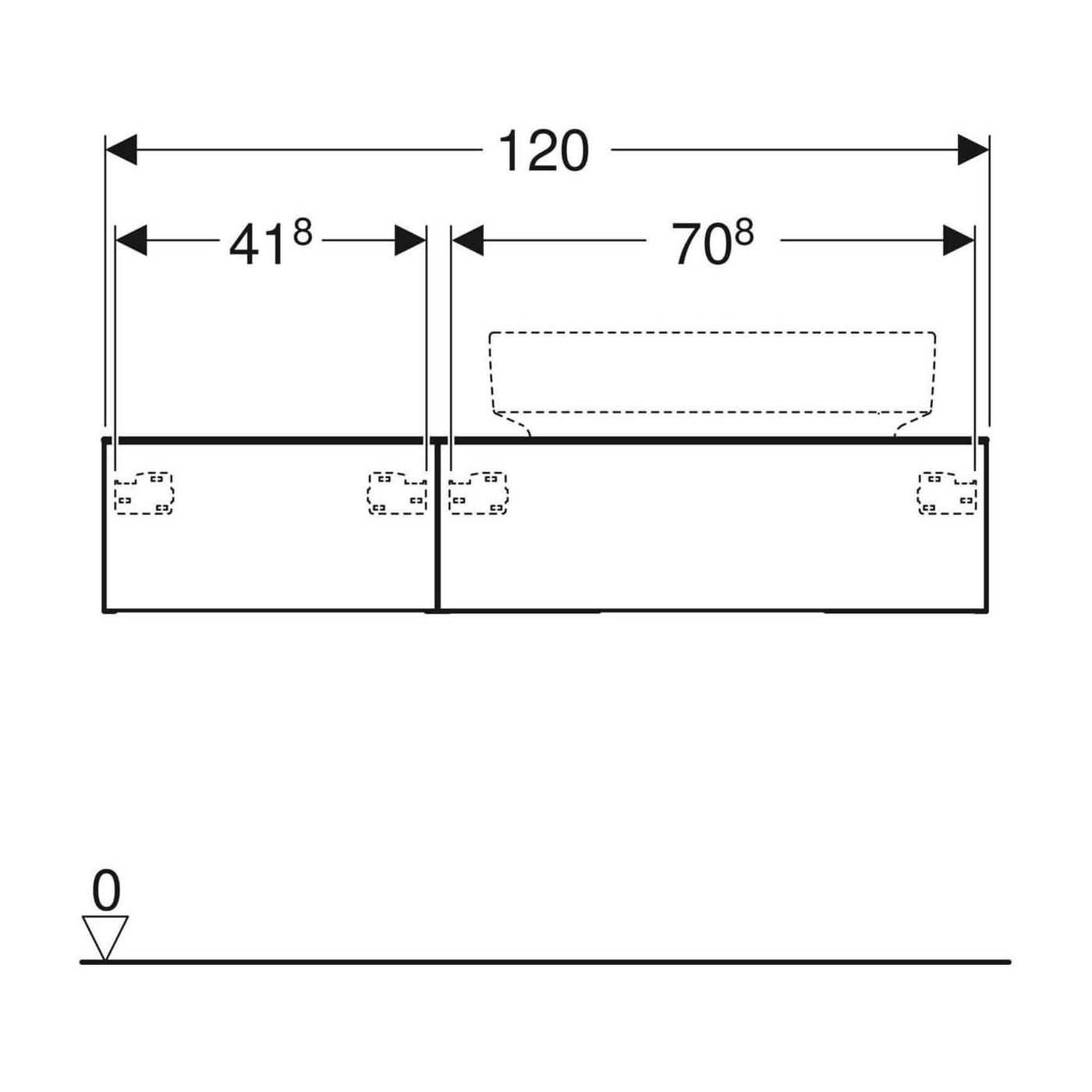 Szafka Pod Umywalkę VariForm Biały 120 cm 501.171.00.1 Geberit Szafka Pod Umywalkę VariForm Biały 120 cm 501.171.00.1 Geberit
