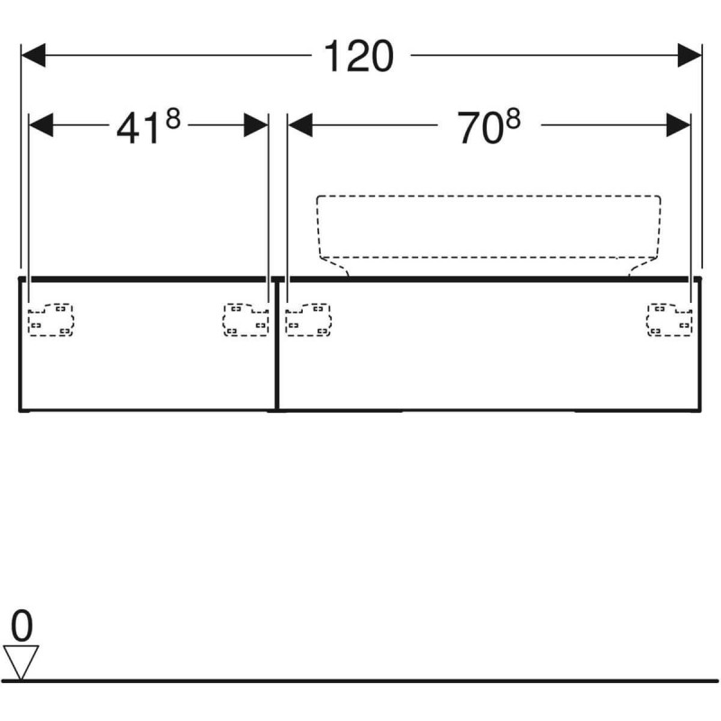 Szafka Pod Umywalkę VariForm Biały 120 cm 501.171.00.1 Geberit Szafka Pod Umywalkę VariForm Biały 120 cm 501.171.00.1 Geberit