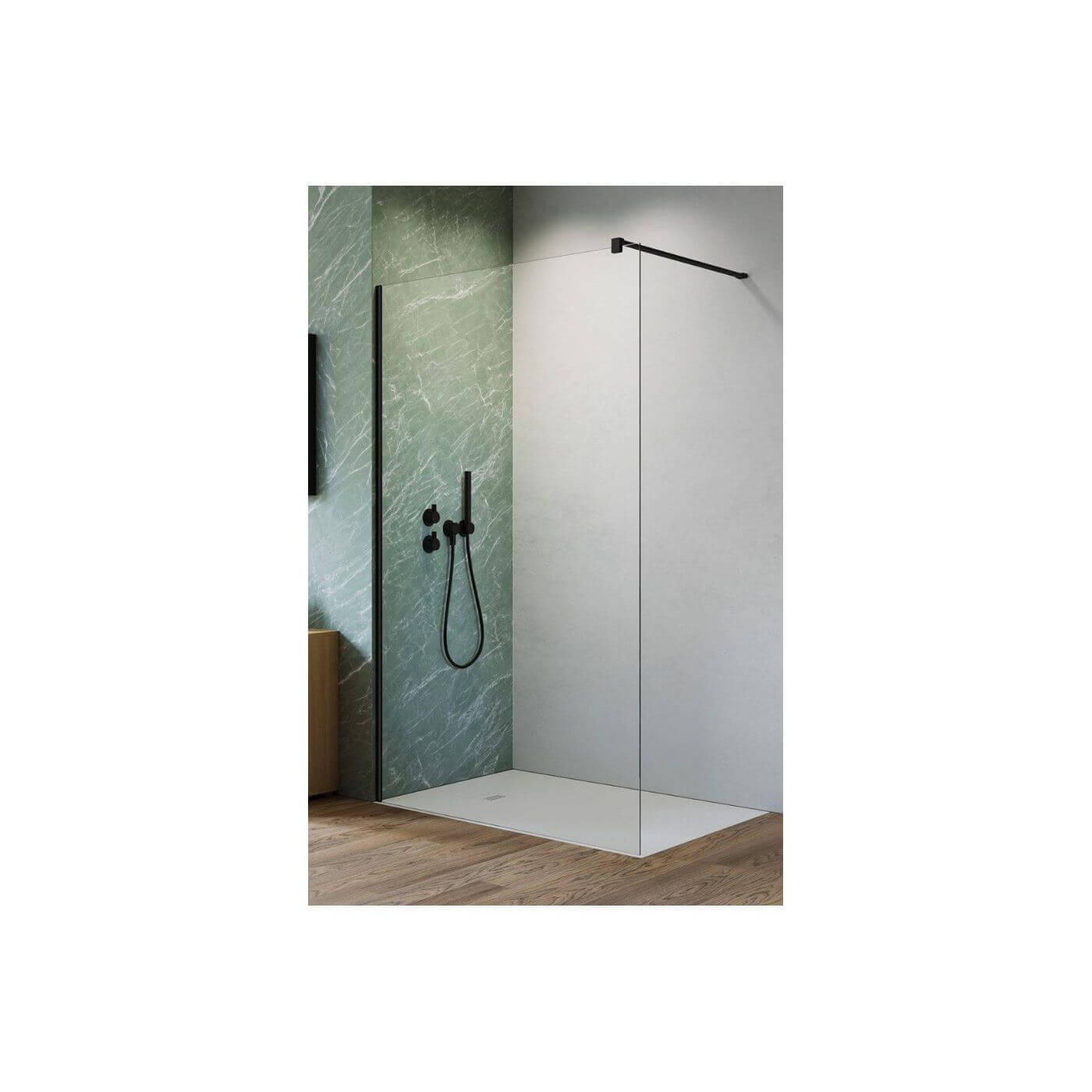 Kabina Nes Walk-In II 90 Czarna 10013090-54-01 Radaway Kabina Nes Walk-In II 90 Czarna 10013090-54-01 Radaway