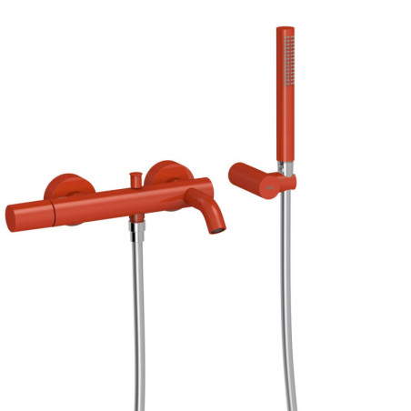 Bateria Wannowo-Prysznicowa Ścienna Study Czerwień 26117001TRO Tres