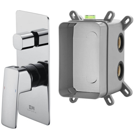 Bateria Prysznicowo-Wannowa Podtynkowa Teo Z Boxem 2-Wyjściowym Chrom 02042CHR Emporia