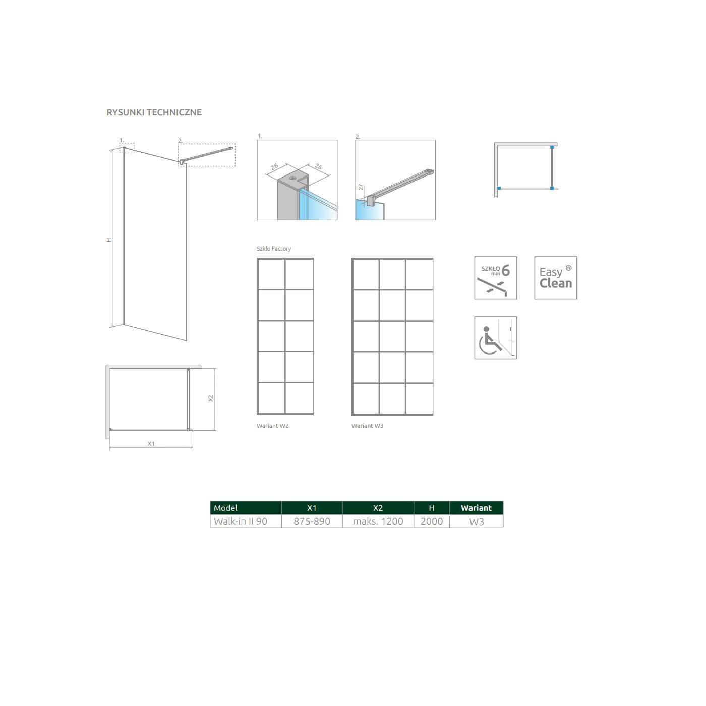 Kabina Nes Walk-In II 90 Czarna Factory 10013090-54-55 Radaway Kabina Nes Walk-In II 90 Czarna Factory 10013090-54-55 Radaway