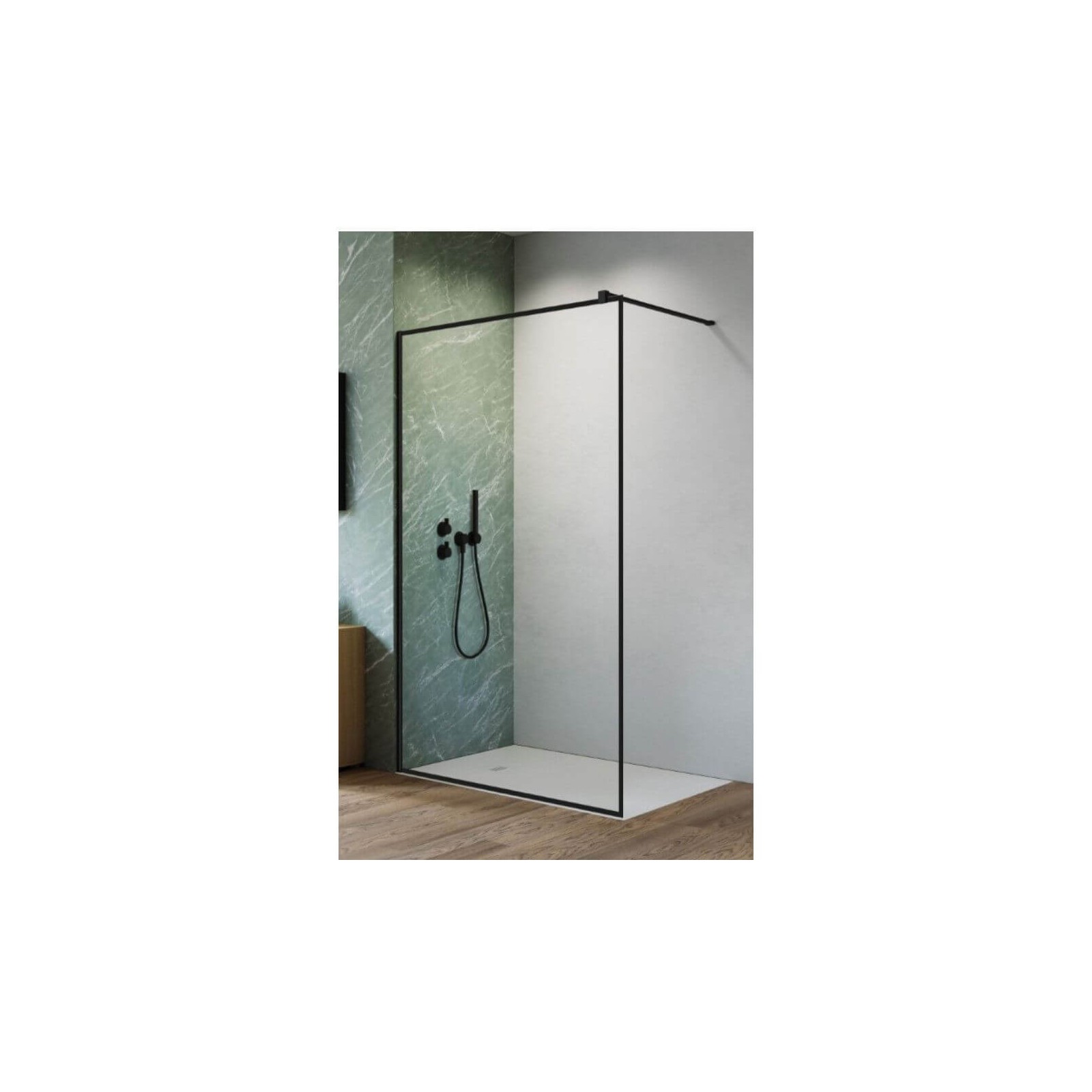 Kabina Nes Walk-In II 90 Czarna Frame 10013090-54-56 Radaway