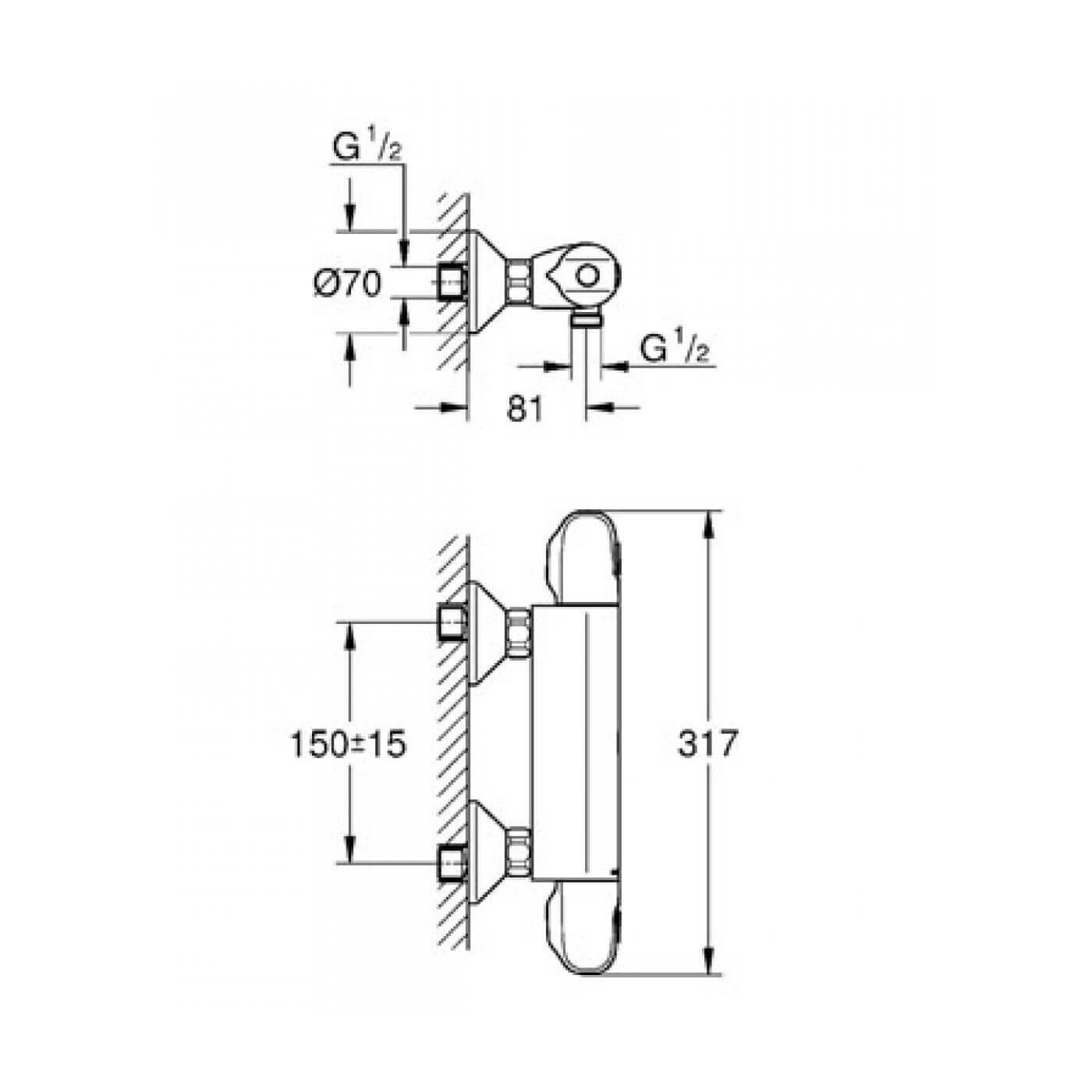 Bateria Prysznicowa Z Termostatem Grohtherm 1000 34814003 Grohe Bateria Prysznicowa Z Termostatem Grohtherm 1000 34814003 Grohe