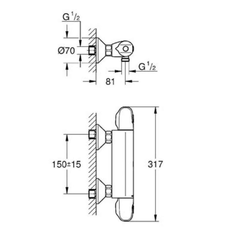 Bateria Prysznicowa Z Termostatem Grohtherm 1000 34814003 Grohe Bateria Prysznicowa Z Termostatem Grohtherm 1000 34814003 Grohe
