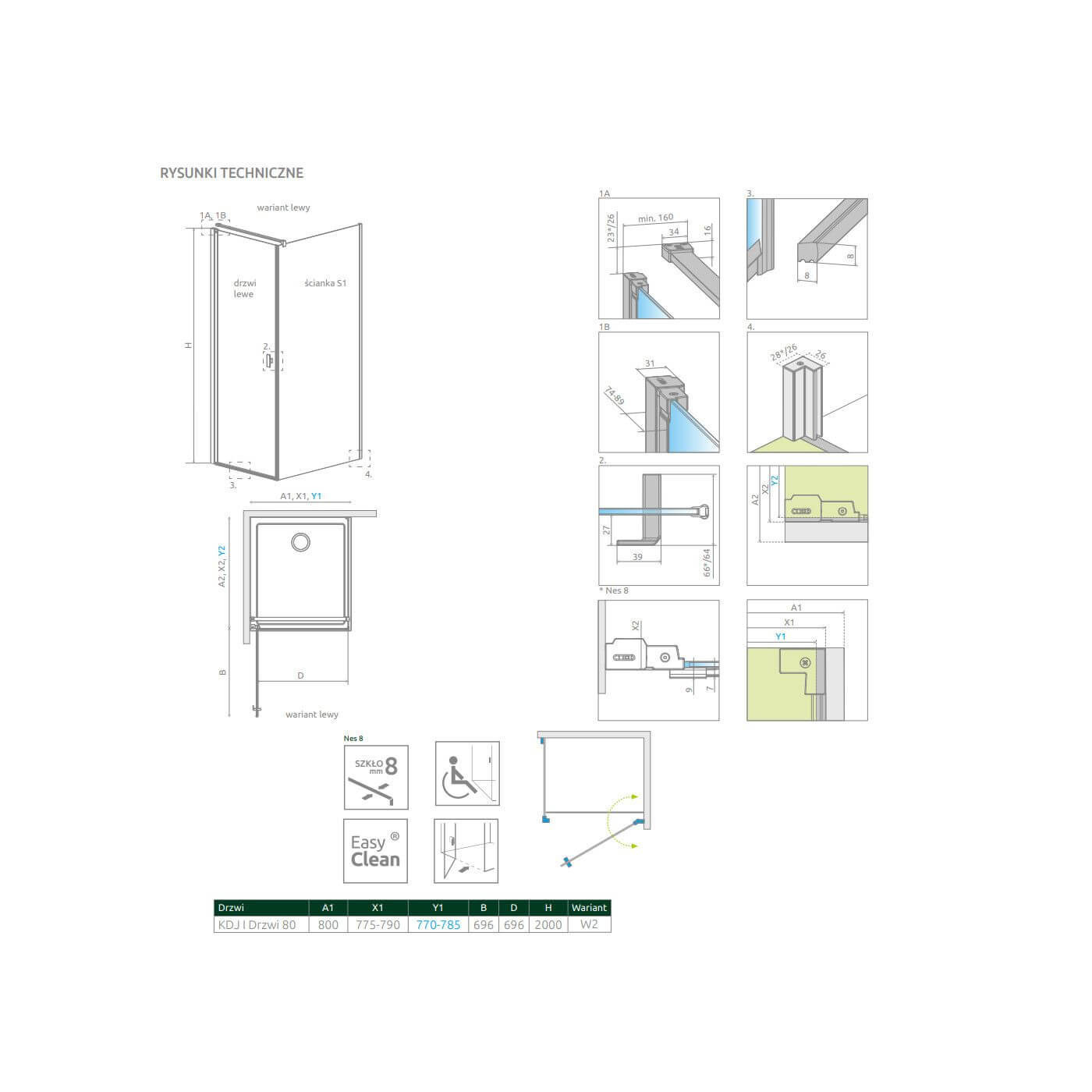 Drzwi Prysznicowe Nes 8 KDJ I Czarne 80 Lewe Frame 10072080-54-56L Radaway Drzwi Prysznicowe Nes 8 KDJ I Czarne 80 Lewe Frame 10072080-54-56L Radaway