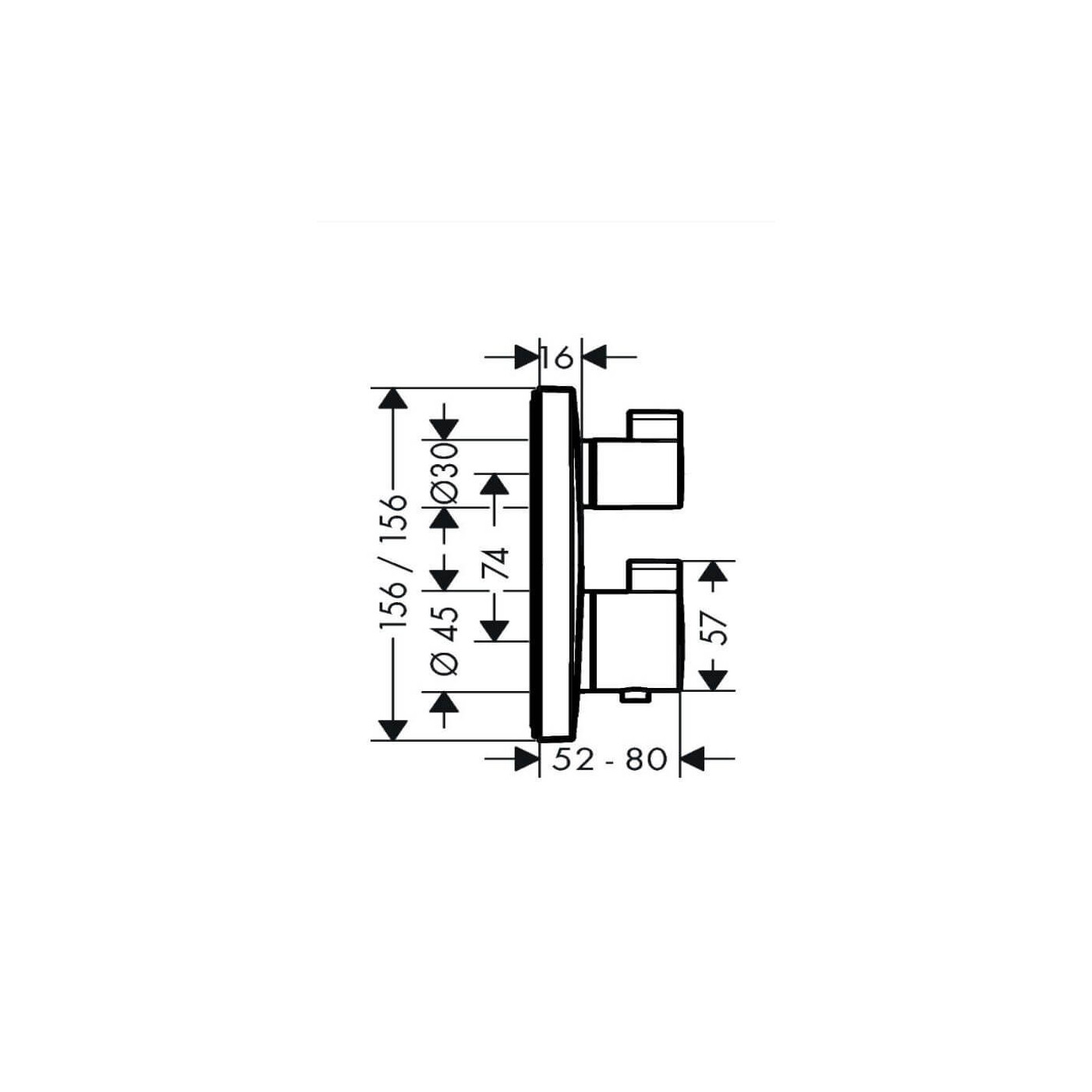 Bateria Termostatyczna Ecostat Square Element Zewnętrzny 15712000 Hansgrohe Bateria Termostatyczna Ecostat Square Element Zewnętrzny 15712000 Hansgrohe
