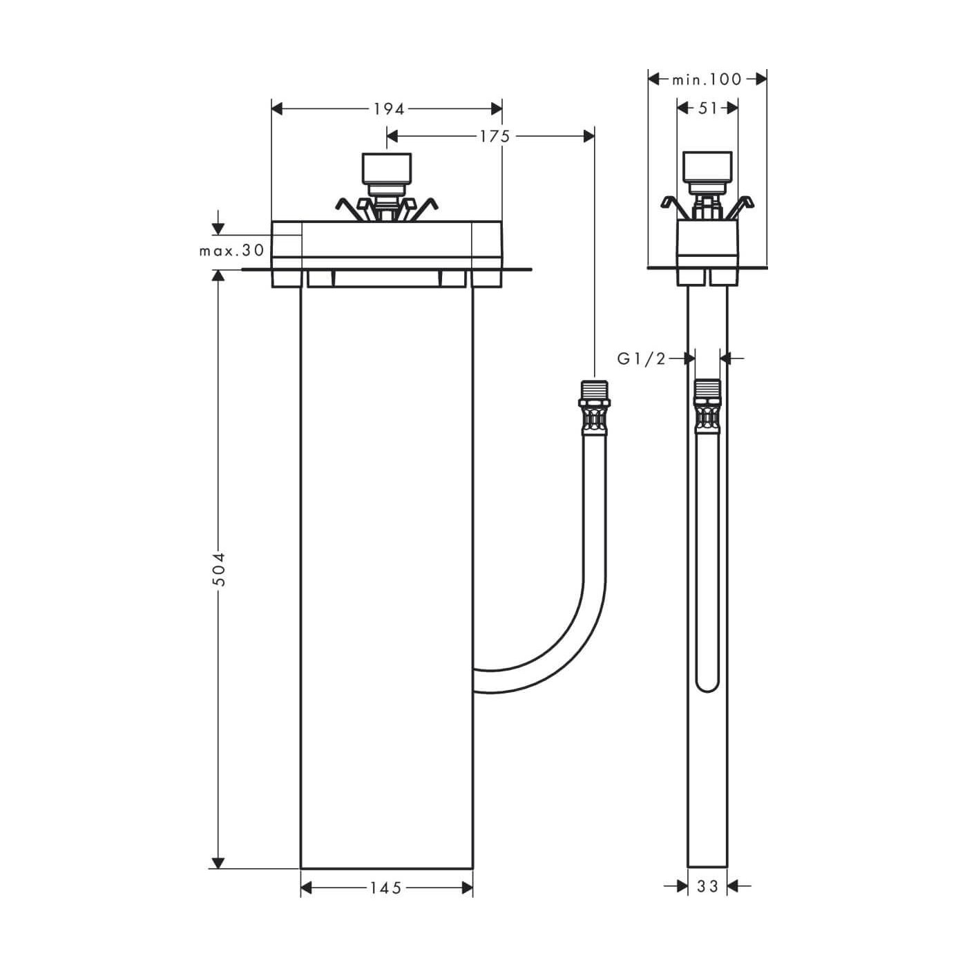 Zestaw Podtynkowy Sbox 13560180 Hansgrohe Zestaw Podtynkowy Sbox 13560180 Hansgrohe