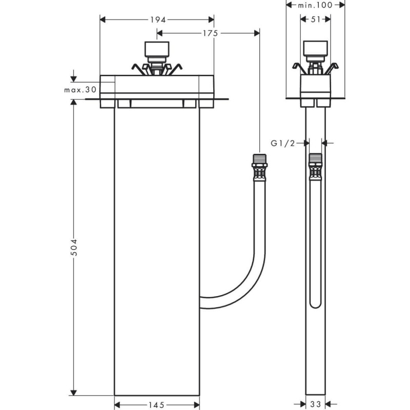 Zestaw Podtynkowy Sbox 13560180 Hansgrohe Zestaw Podtynkowy Sbox 13560180 Hansgrohe