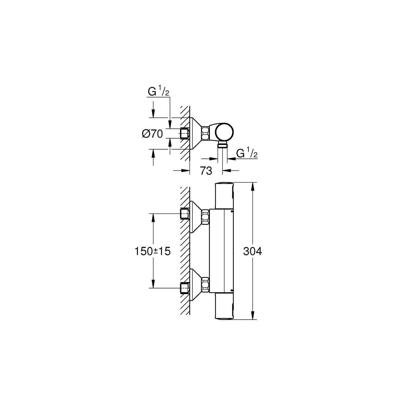 Bateria Prysznicowa Z Termostatem Precision Start Matte Black 345942430 Grohe Bateria Prysznicowa Z Termostatem Precision Start Matte Black 345942430 Grohe