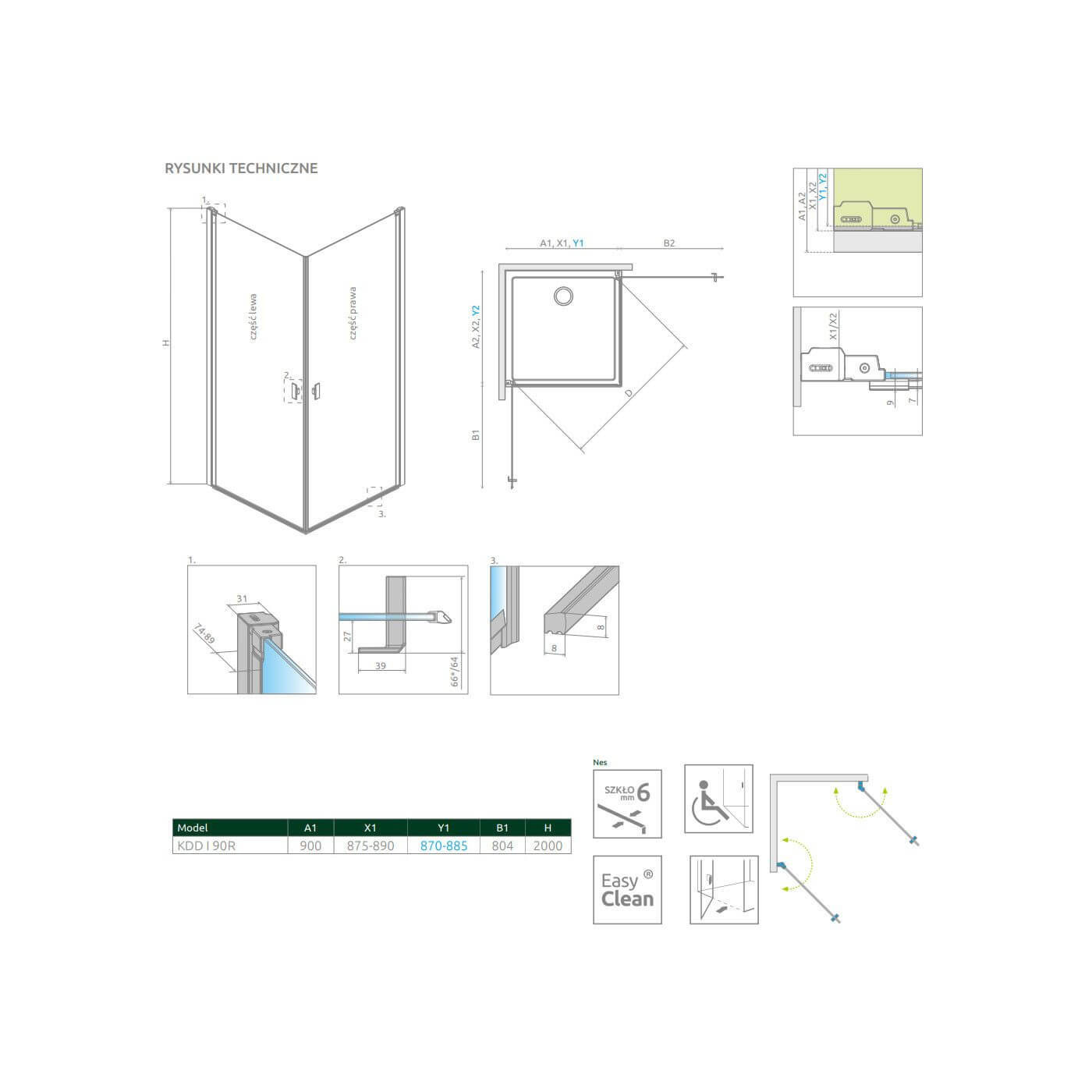Kabina Nes KDD I Czarna 90 Część Prawa Frame 10021090-54-56R Radaway Kabina Nes KDD I Czarna 90 Część Prawa Frame 10021090-54-56R Radaway