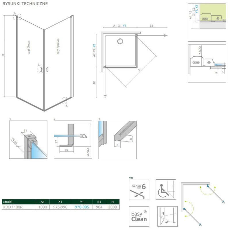 Kabina Nes KDD I Czarna 100 Część Prawa Frame 10021100-54-56R Radaway Kabina Nes KDD I Czarna 100 Część Prawa Frame 10021100-54-56R Radaway