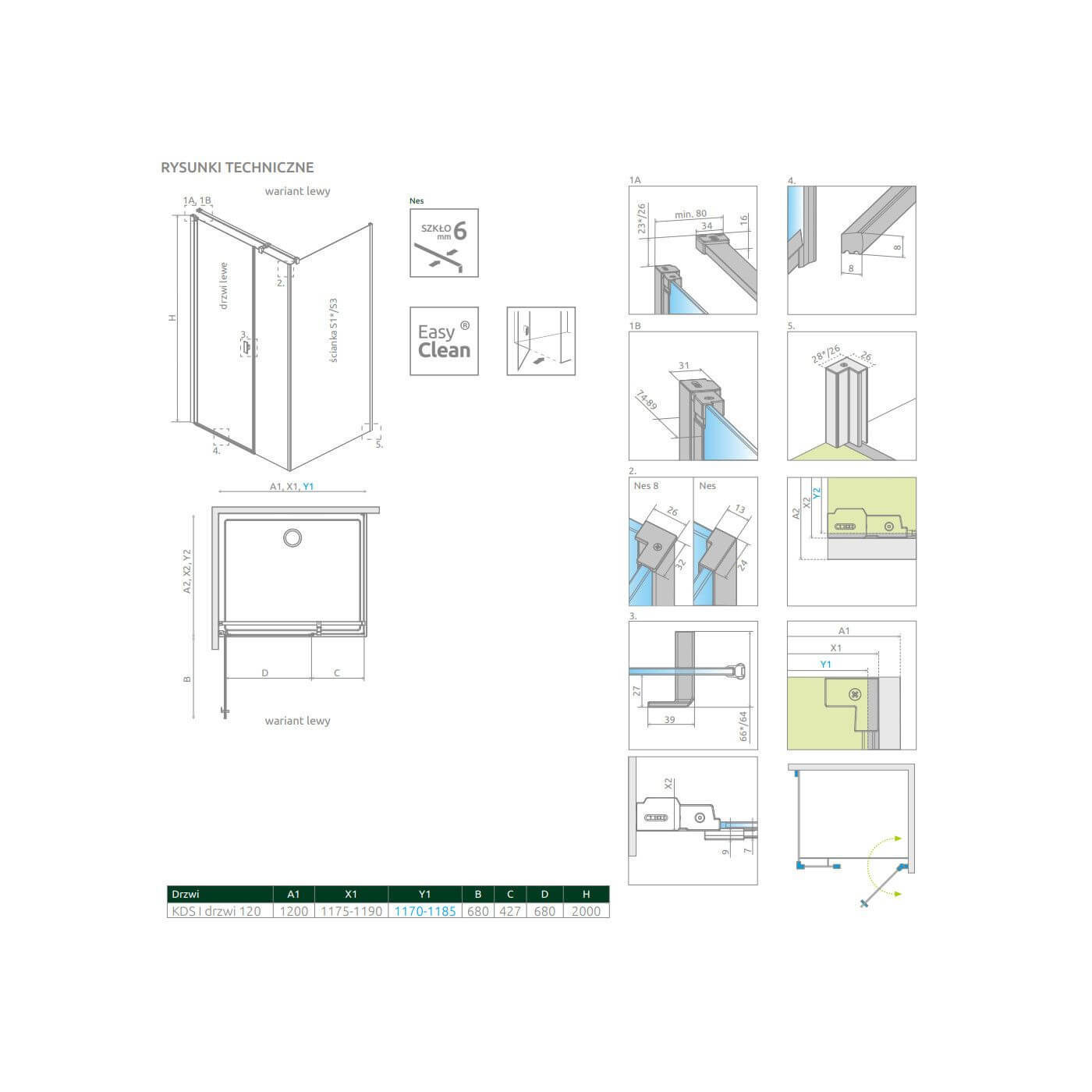 Drzwi Prysznicowe Nes KDS I Czarne 120 Lewe 10023120-54-01L Radaway Drzwi Prysznicowe Nes KDS I Czarne 120 Lewe 10023120-54-01L Radaway