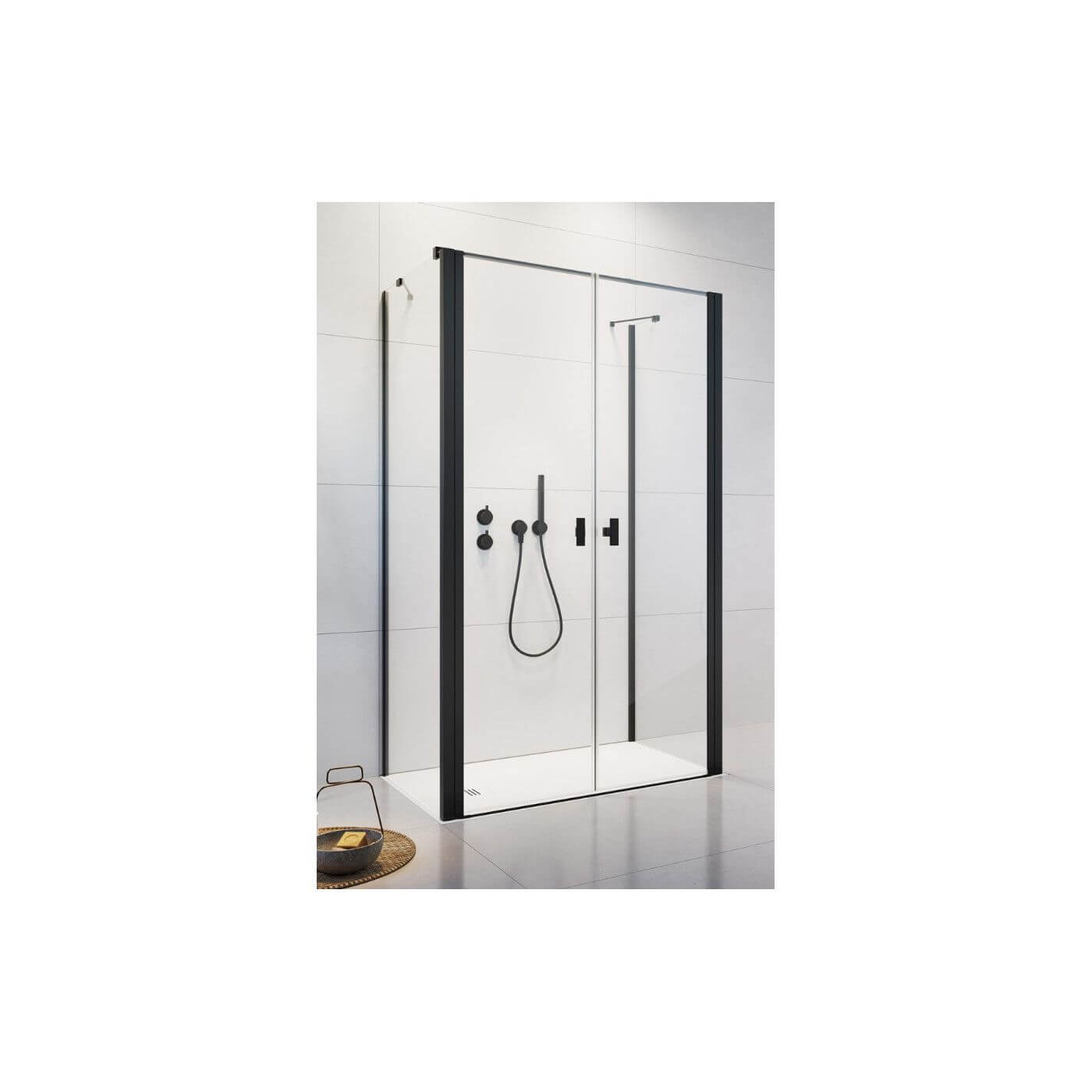 Drzwi Prysznicowe Nes 8 DWD+2S Czarne 80 10082180-54-01 Radaway Drzwi Prysznicowe Nes 8 DWD+2S Czarne 80 10082180-54-01 Radaway