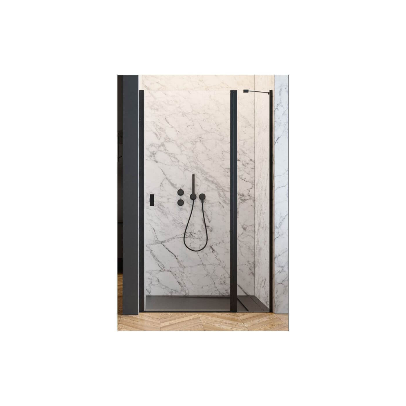 Drzwi Prysznicowe Nes 8 DWJ II Czarne 90 Prawe 10083090-54-01R Radaway Drzwi Prysznicowe Nes 8 DWJ II Czarne 90 Prawe 10083090-54-01R Radaway