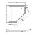 Brodzik Pięciokątny Bergo 90X90 Bab-90 Besco Brodzik Pięciokątny Bergo 90X90 Bab-90 Besco