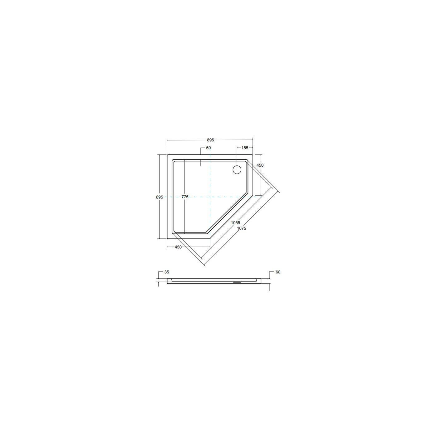 Brodzik Pięciokątny Bergo 90X90 Bab-90 Besco Brodzik Pięciokątny Bergo 90X90 Bab-90 Besco
