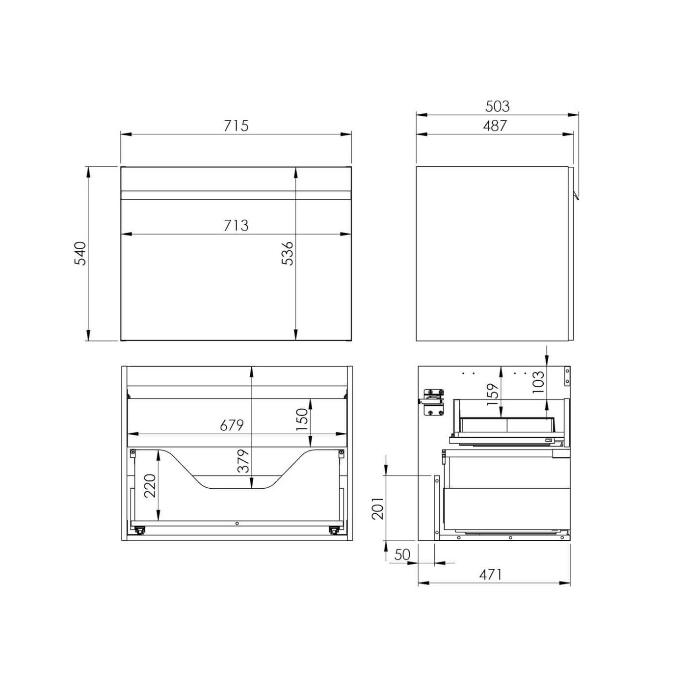 Szafka Moody 70 1S+1S Black Mat 167685 Elita Szafka Moody 70 1S+1S Black Mat 167685 Elita