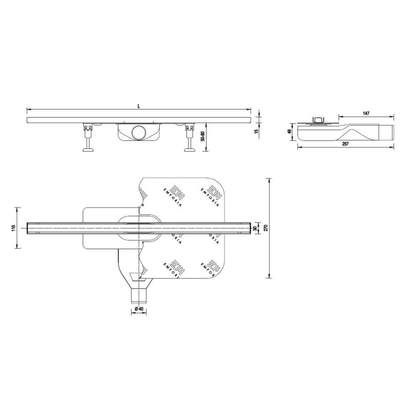 Odpływ Liniowy Top Drain 60 cm 522.0121.58.060 Złoty Emporia Odpływ Liniowy Top Drain 60 cm 522.0121.58.060 Złoty Emporia
