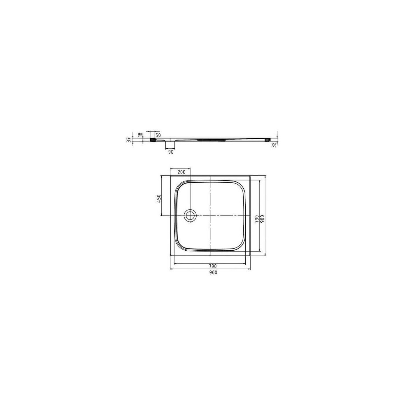 Brodzik Kwadratowy Cayonoplan 90x90 Obniżony Nośnik 361447980001 Kaldewei Brodzik Kwadratowy Cayonoplan 90x90 Obniżony Nośnik 361447980001 Kaldewei