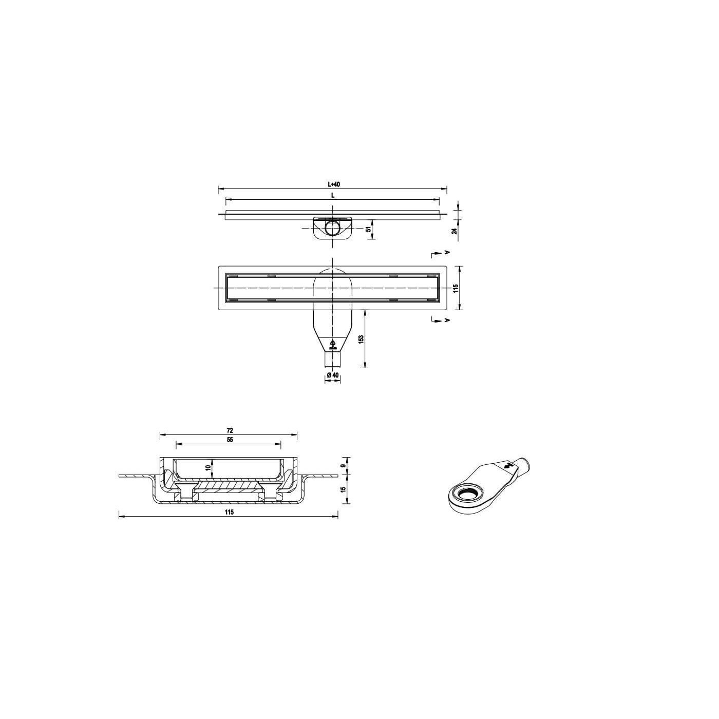 Odpływ Liniowy Top Drain 90 cm 522.0121.59.090 Złoty Emporia Odpływ Liniowy Top Drain 90 cm 522.0121.59.090 Złoty Emporia