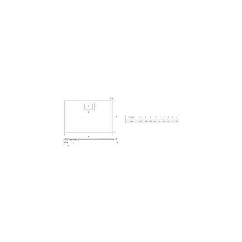 Brodzik Prostokątny Lavano Czarny BREX.1103.140.080.BLN 140x80 Excellent Brodzik Prostokątny Lavano Czarny BREX.1103.140.080.BLN 140x80 Excellent